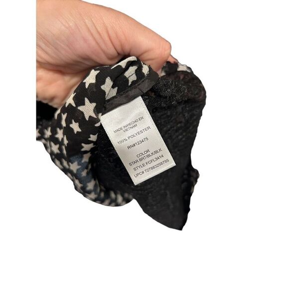 French Connection FCUK Star Sequin Back Short Sleeve Blouse Size M Chiffon - Picture 7 of 10